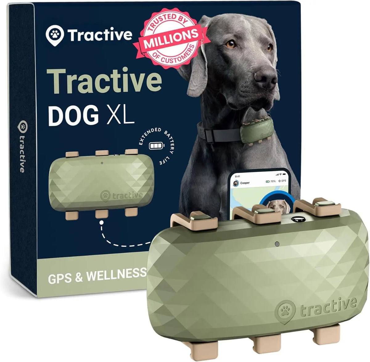 Smart GPS Dog Tracker with Live Tracking, Health Monitoring, Virtual Fence, and Long Battery Life for Large Dogs