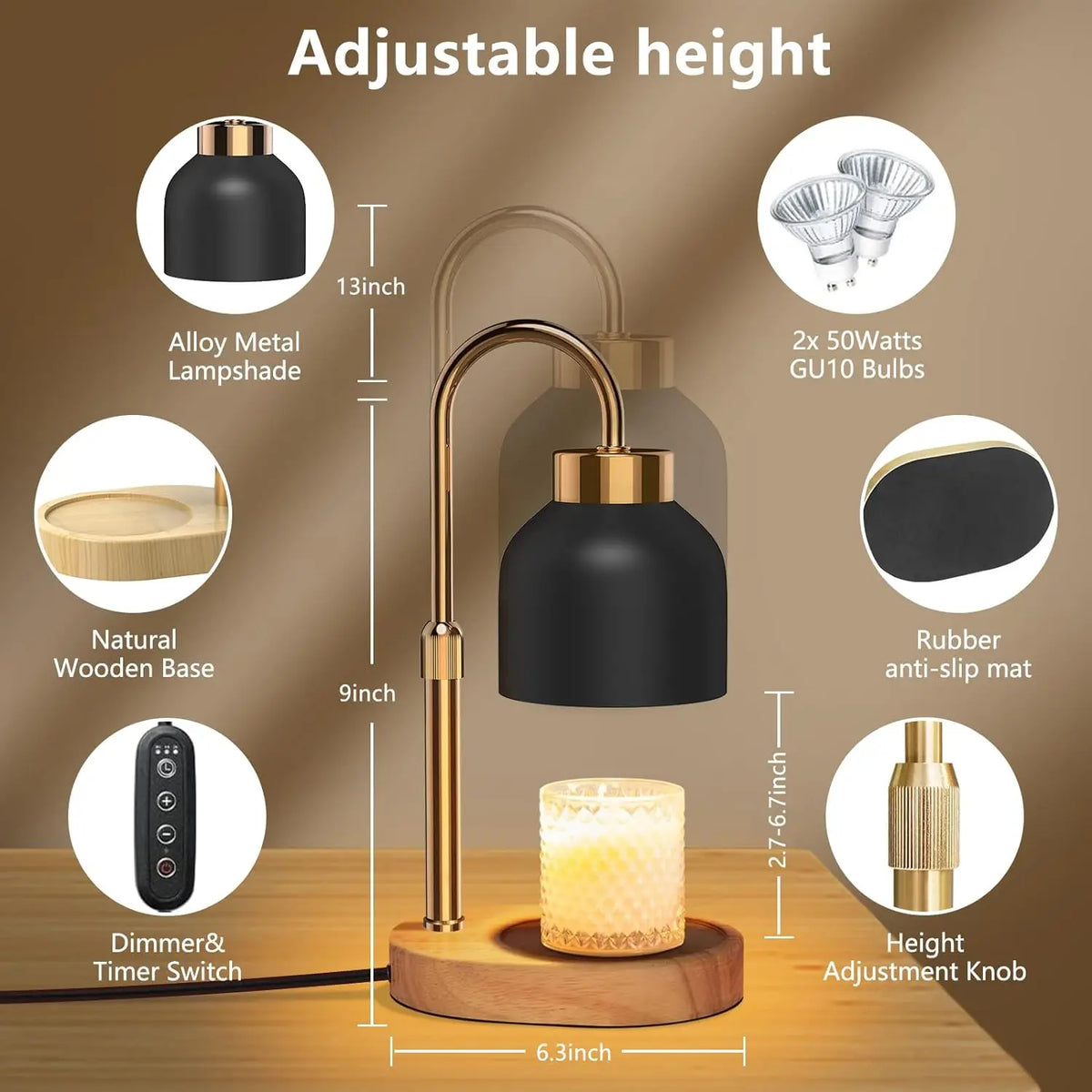 The Lumi-Aura | Signature Marble & Wood Candle Warmer
