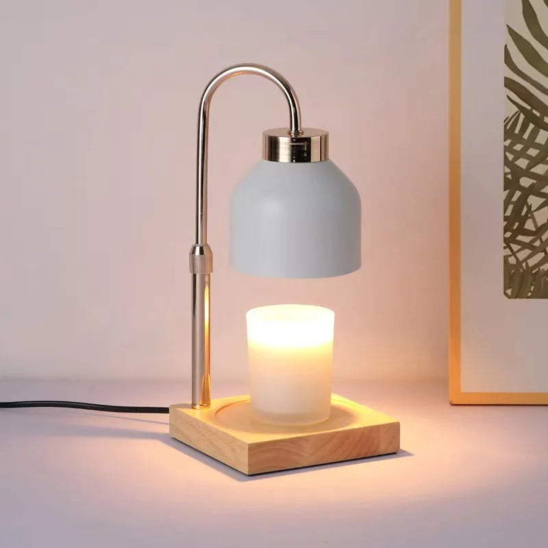 The Lumi-Aura | Signature Marble & Wood Candle Warmer