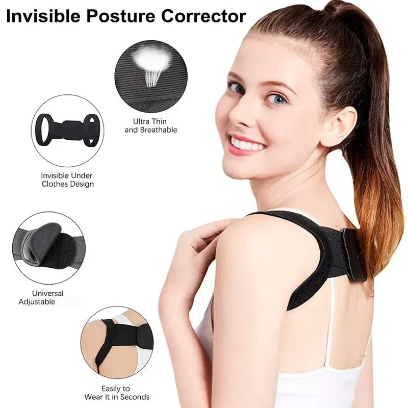Adjustable Posture Corrector Back Support Shoulder Belt Rectify Straighten Correction Spine Corrector Health Postural Fixer Tap