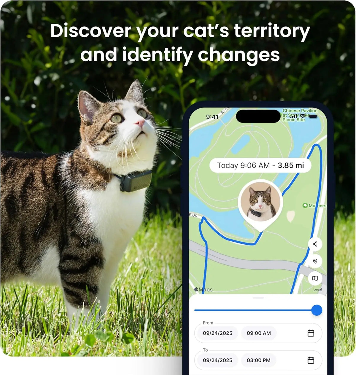 Smart GPS Dog Tracker with Live Tracking, Health Monitoring, Virtual Fence, and Long Battery Life for Large Dogs