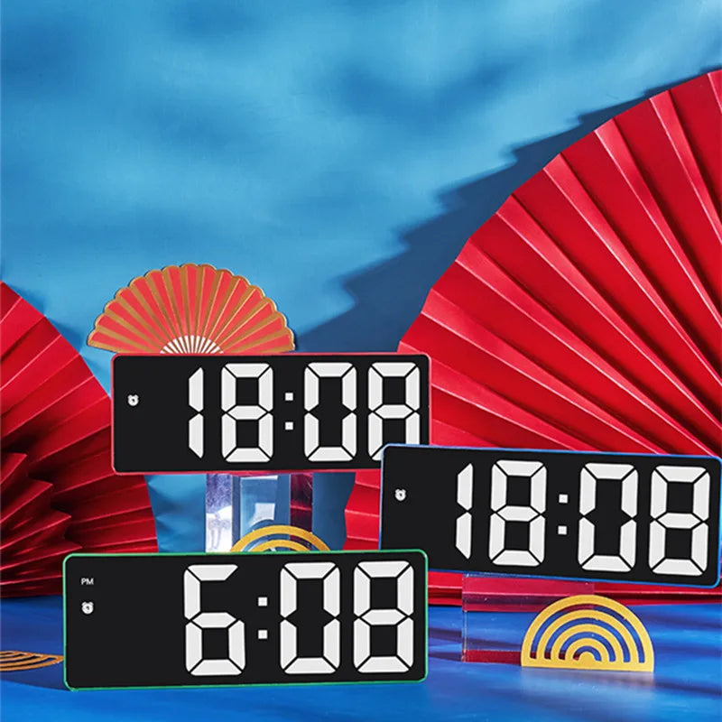 Acrylic/Mirror Digital Alarm Clock Voice Control Snooze Night Mode Table Clock 12/24H Anti-disturb Funtion Electronic LED Clock