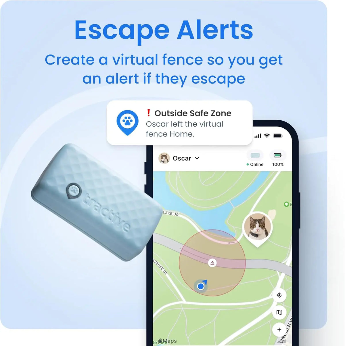Smart GPS Dog Tracker with Live Tracking, Health Monitoring, Virtual Fence, and Long Battery Life for Large Dogs