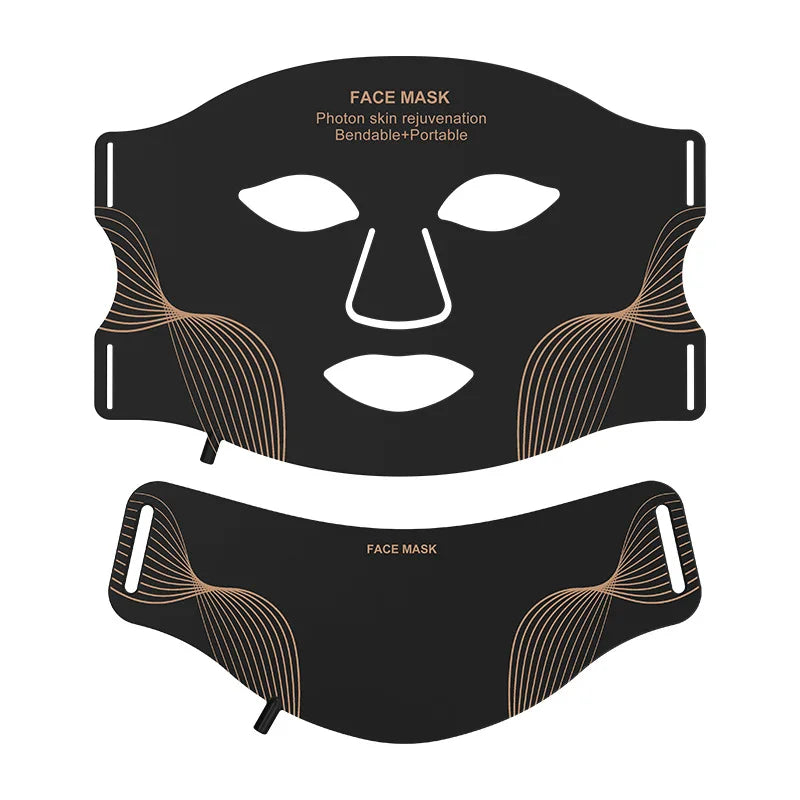Portable 7 Colors Led Face Mask Skin Care Beauty Device Red Light Therapy Mask USB Rechargeable and Ergonomic Design for Home